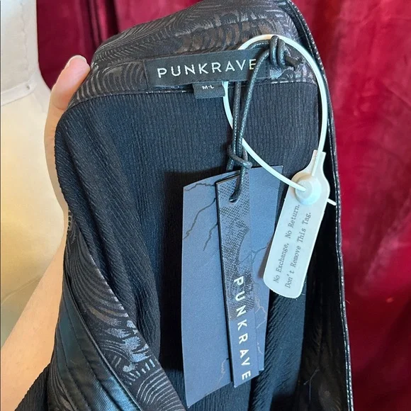 NWT Punk Rave Dark Goth Long Sleeve Asymmetric Kimono Visual Kei - Picture 11 of 13